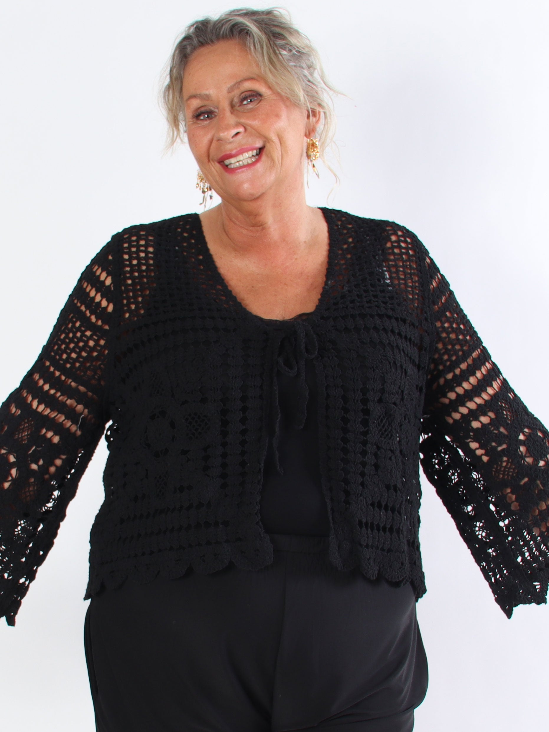 Marina - Söt virkad bomullskofta i plus size